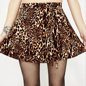 Blue Blush Leopard Print Velvet Mini Skort 🐆🔥